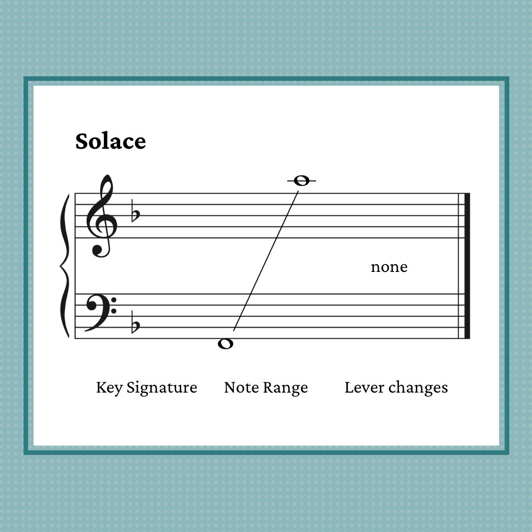 Solace, mid-intermediate harp solo by Anne Crosby Gaudet