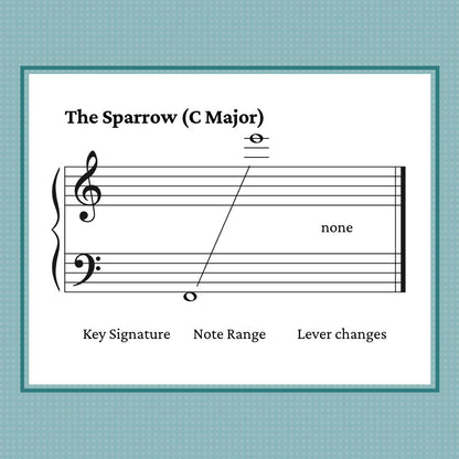 The Sparrow, harp sheet music by Anne Crosby Gaudet