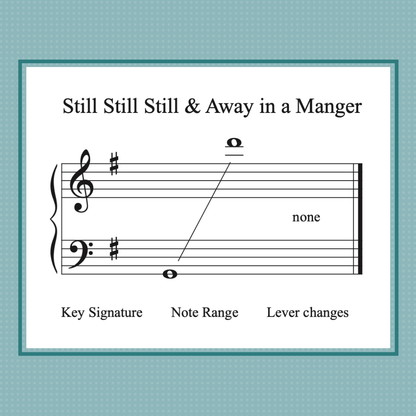 Still Still Still & Away in a Manger, harp sheet music arrangement by Anne Crosby Gaudet