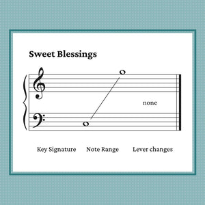Sweet Blessings elementary sheet music for harp by Anne Crosby Gaudet