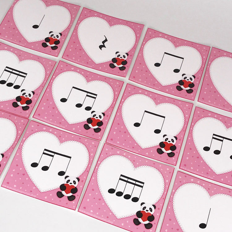 Valentine Heart Rhythms printable rhythm activity for the classroom or private lessons.