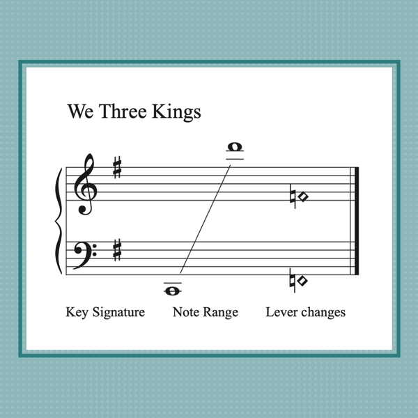 We Three Kings, harp arrangement by Anne Crosby Gaudet Music Discoveries