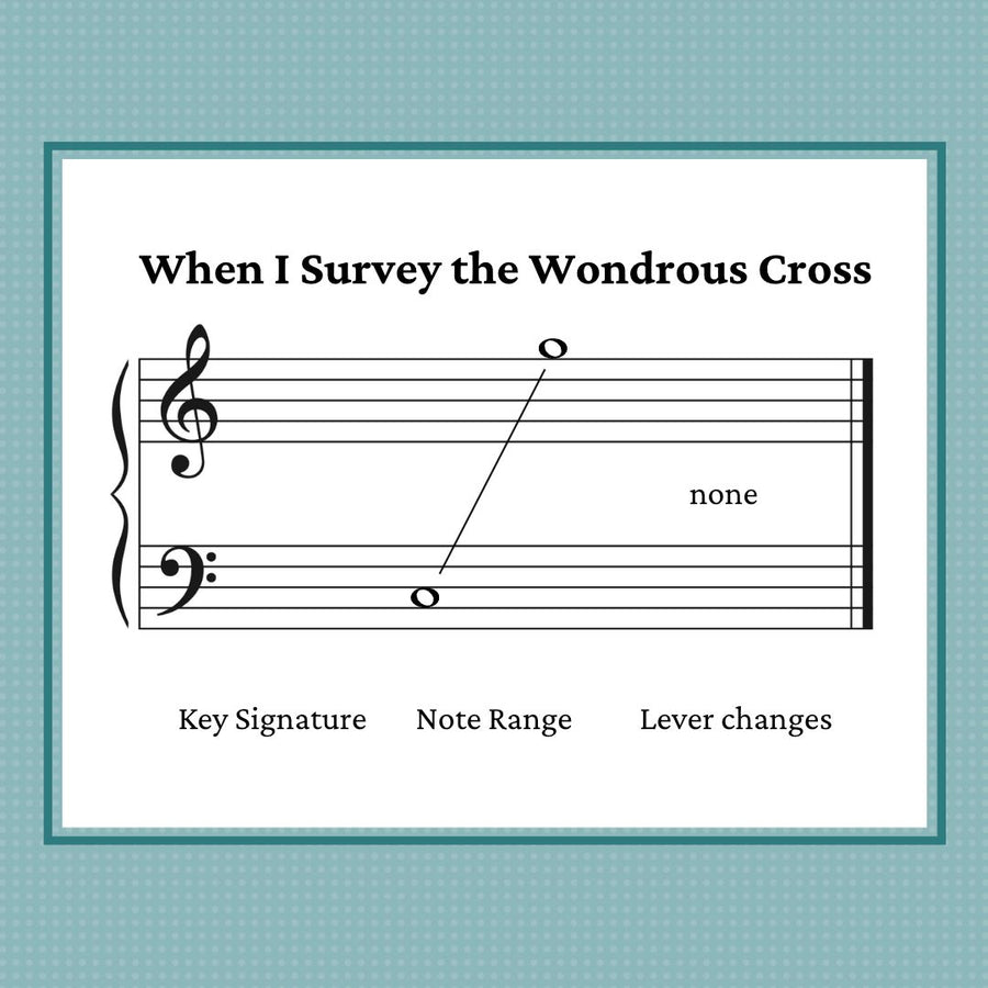 When I Survey the Wondrous Cross, Easter hymn harp arrangement by Anne Crosby Gaudet