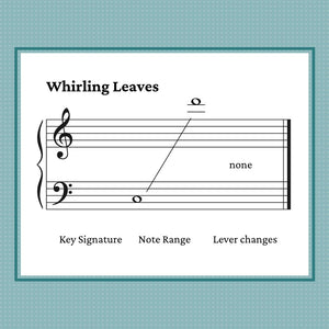 Whirling Leaves, elementary harp sheet music by Anne Crosby Gaudet