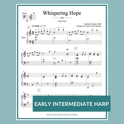 Whispering Hope, arranged for harp by Anne Crosby Gaudet