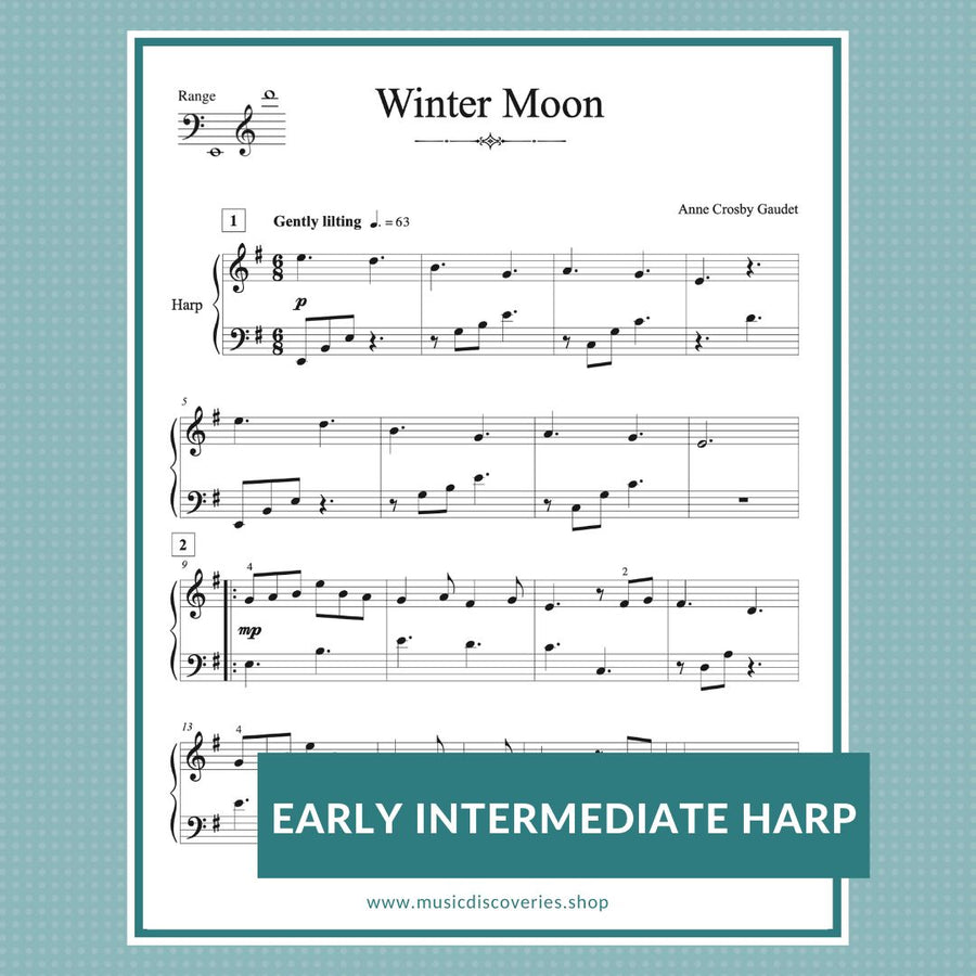 Winter Moon, harp music by Anne Crosby Gaudet